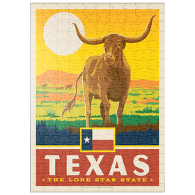 Darstellung des Puzzle Motivs Texas: The Lone Star State, State Pride Vintage Poster - Puzzleteile: 200