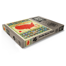 Alternative Darstellung des Puzzle-Motivs Entdecke Amerika: 50 Staatswappen, Vintage Poster – Puzzleteile: 100
