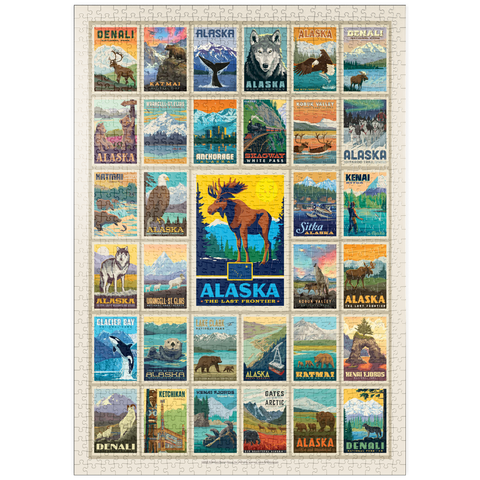 puzzleplate Alaska: Multi-Image Print, State Pride Vintage Poster 1000 Puzzle