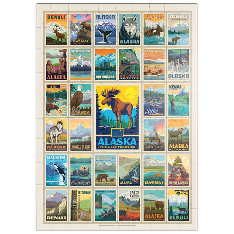 puzzleplate Alaska: Multi-Image Print, State Pride Vintage Poster 100 Puzzle