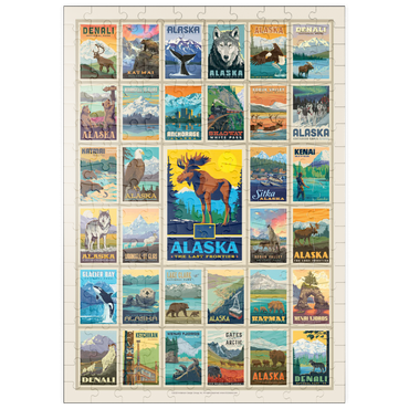 puzzleplate Alaska: Multi-Image Print, State Pride Vintage Poster 200 Puzzle