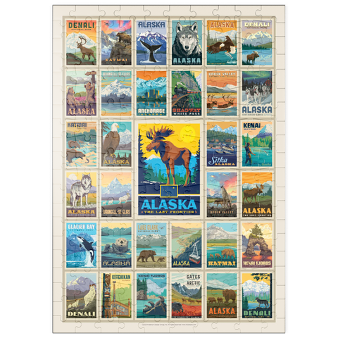 puzzleplate Alaska: Multi-Image Print, State Pride Vintage Poster 200 Puzzle