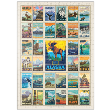 puzzleplate Alaska: Multi-Image Print, State Pride Vintage Poster 500 Puzzle
