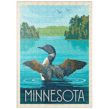 puzzleplate Minnesota: Loon, Vintage Poster 200 Puzzle