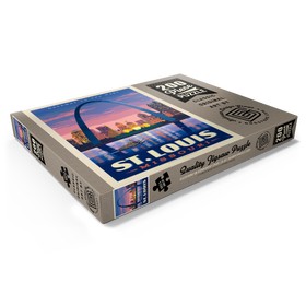 Alternative Darstellung des Puzzle-Motivs St. Louis, MO: Gateway Arch bei Sonnenuntergang, Vintage Poster – Puzzleteile: 200