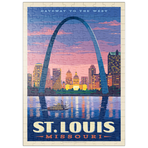puzzleplate St. Louis, MO: Gateway Arch At Sunset, Vintage Poster 200 Puzzle