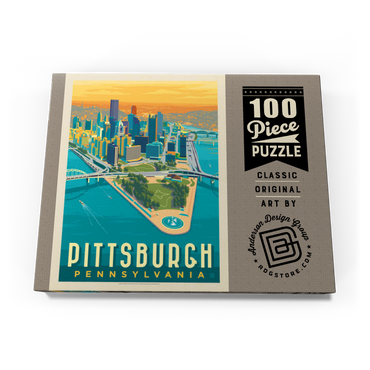 Pittsburgh, PA: Bird's Eye View, Vintage Poster 100 Puzzle Schachtel Ansicht3