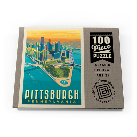 Pittsburgh, PA: Bird's Eye View, Vintage Poster 100 Puzzle Schachtel Ansicht3