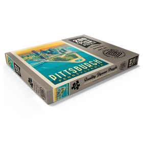 Darstellung des Puzzle Motivs Pittsburgh, PA: Ansicht aus der Vogelperspektive, Vintage Poster - Puzzleteile: 200