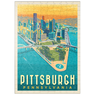 puzzleplate Pittsburgh, PA: Bird's Eye View, Vintage Poster 200 Puzzle