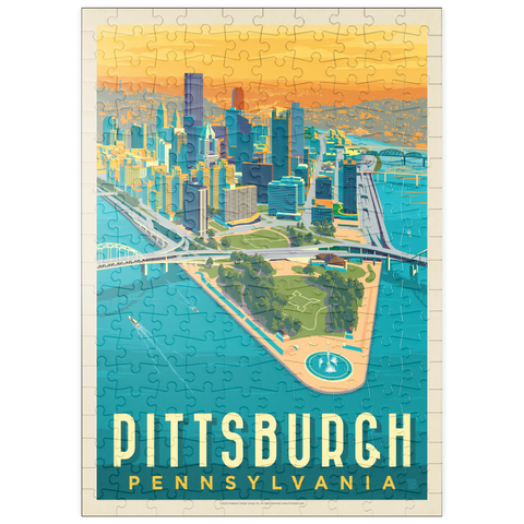 puzzleplate Pittsburgh, PA: Bird's Eye View, Vintage Poster 200 Puzzle