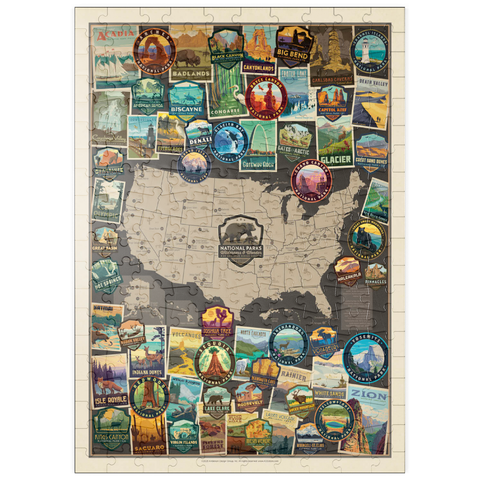 puzzleplate 63-Image National Parks Collage Map, Vintage Poster 200 Puzzle