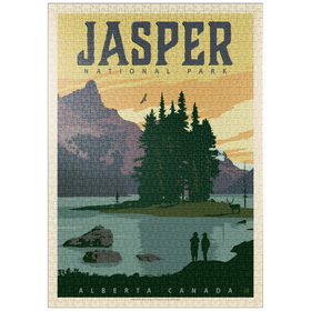 Darstellung des Puzzle-Motivs Canada: Jasper National Park, Vintage Poster – Puzzleteile: 1000