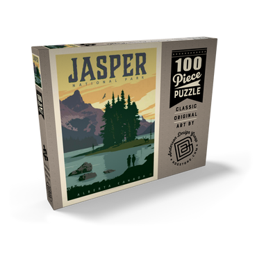 Canada: Jasper National Park, Vintage Poster 100 Puzzle Schachtel Ansicht2