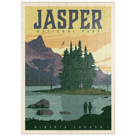 Darstellung des Puzzle Motivs Canada: Jasper National Park, Vintage Poster - Puzzleteile: 100