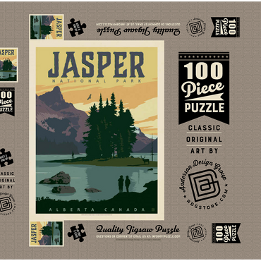 Canada: Jasper National Park, Vintage Poster 100 Puzzle Schachtel 3D Modell