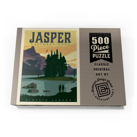 Canada: Jasper National Park, Vintage Poster 500 Puzzle Schachtel Ansicht3