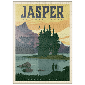 Darstellung des Puzzle-Motivs Canada: Jasper National Park, Vintage Poster – Puzzleteile: 500