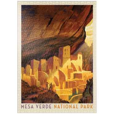 puzzleplate Mesa Verde National Park: Golden Moment, Vintage Poster 1000 Puzzle