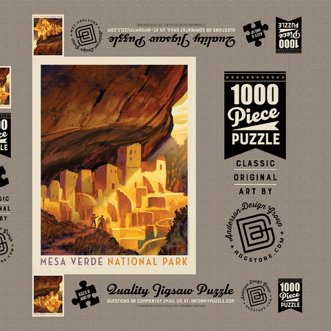Mesa Verde National Park: Golden Moment, Vintage Poster 1000 Puzzle Schachtel 3D Modell