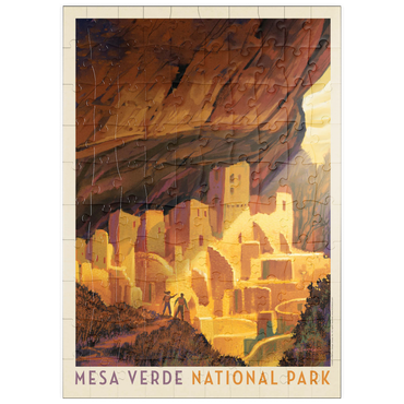 puzzleplate Mesa Verde National Park: Golden Moment, Vintage Poster 100 Puzzle