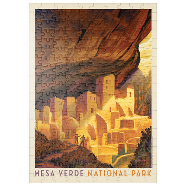 puzzleplate Mesa Verde National Park: Golden Moment, Vintage Poster 200 Puzzle