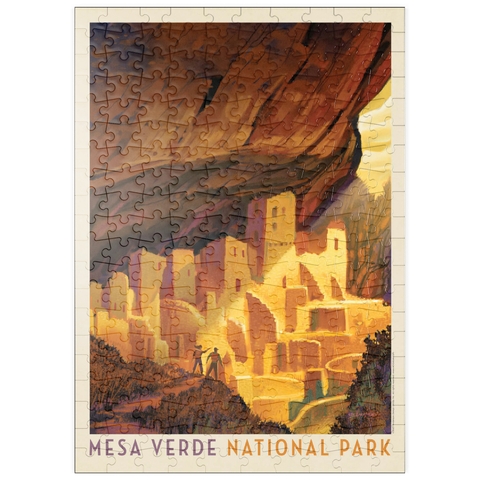 puzzleplate Mesa Verde National Park: Golden Moment, Vintage Poster 200 Puzzle