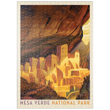 puzzleplate Mesa Verde National Park: Golden Moment, Vintage Poster 500 Puzzle