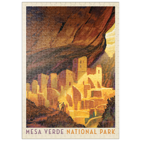 Darstellung des Puzzle Motivs Mesa Verde National Park: Golden Moment, Vintage Poster - Puzzleteile: 500