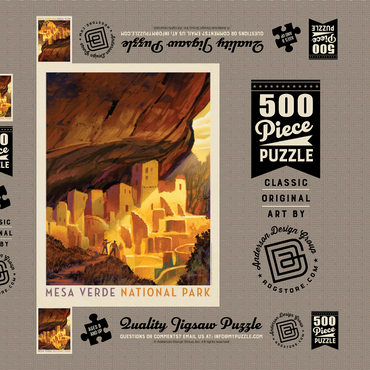 Mesa Verde National Park: Golden Moment, Vintage Poster 500 Puzzle Schachtel 3D Modell