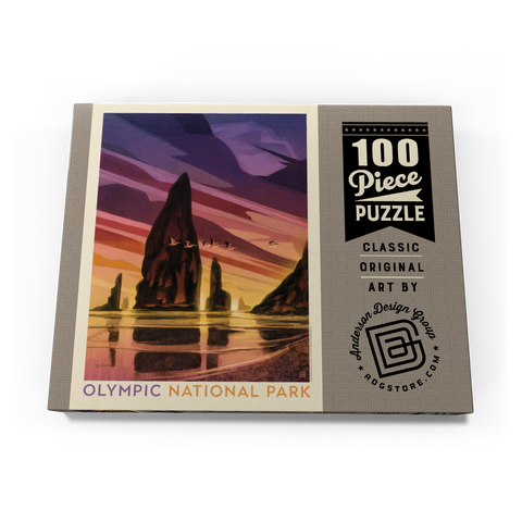 Olympic National Park: Pelican Sunset, Vintage Poster 100 Puzzle Schachtel Ansicht3