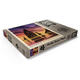 Darstellung des Puzzle Motivs Olympic National Park: Pelikan-Sonnenuntergang, Vintage Poster - Puzzleteile: 200