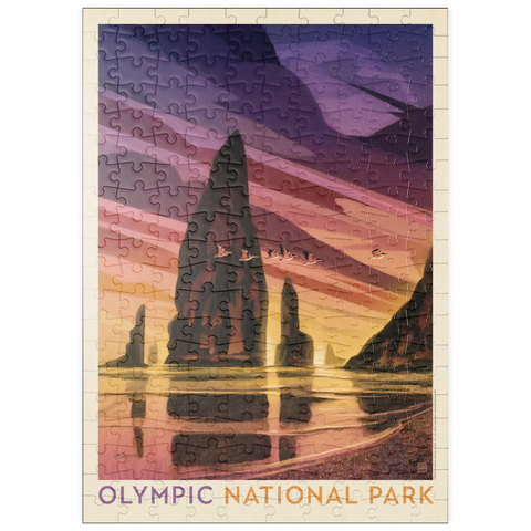 puzzleplate Olympic National Park: Pelican Sunset, Vintage Poster 200 Puzzle