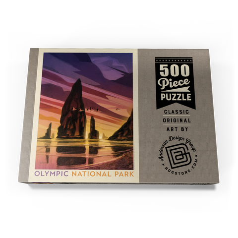 Olympic National Park: Pelican Sunset, Vintage Poster 500 Puzzle Schachtel Ansicht3