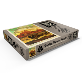 Darstellung des Puzzle Motivs Badlands National Park: Rumbling Herd, Vintage Poster - Puzzleteile: 1000