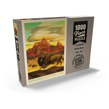 Badlands National Park: Rumbling Herd, Vintage Poster 1000 Puzzle Schachtel Ansicht2