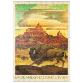 Darstellung des Puzzle-Motivs Badlands National Park: Rumbling Herd, Vintage Poster – Puzzleteile: 200