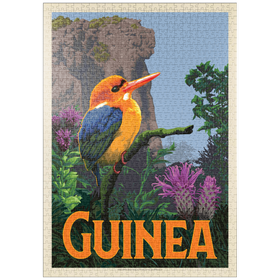 Darstellung des Puzzle-Motivs Guinea: Ein facettenreiches Juwel Westafrikas, Vintage Poster – Puzzleteile: 1000