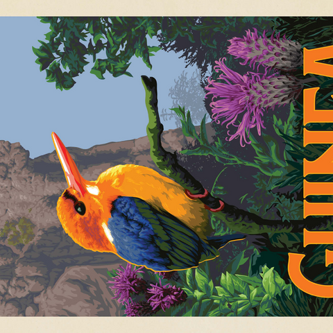 Guinea: A multi-faceted jewel of West Africa, Vintage Poster 1000 Puzzle 3D Modell