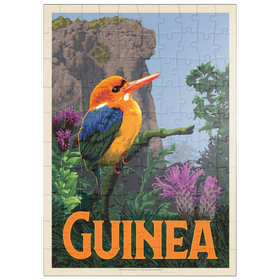 Darstellung des Puzzle Motivs Guinea: Ein facettenreiches Juwel Westafrikas, Vintage Poster - Puzzleteile: 100