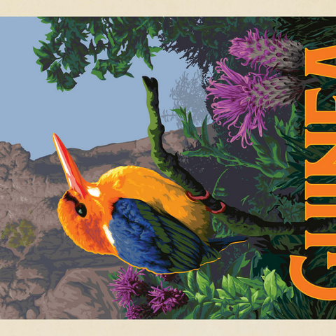 Guinea: A multi-faceted jewel of West Africa, Vintage Poster 100 Puzzle 3D Modell