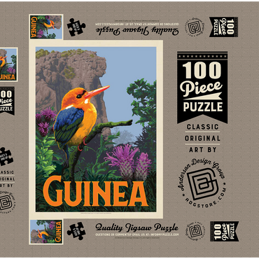 Guinea: A multi-faceted jewel of West Africa, Vintage Poster 100 Puzzle Schachtel 3D Modell