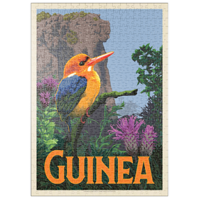 Darstellung des Puzzle Motivs Guinea: Ein facettenreiches Juwel Westafrikas, Vintage Poster - Puzzleteile: 500
