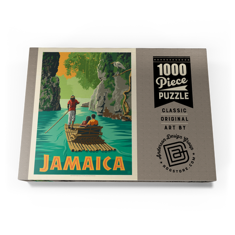 Jamaica: Rafting in Paradise, Vintage Poster 1000 Puzzle Schachtel Ansicht3