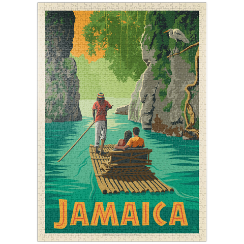 puzzleplate Jamaica: Rafting in Paradise, Vintage Poster 1000 Puzzle