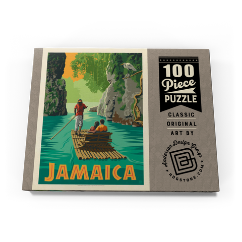Jamaica: Rafting in Paradise, Vintage Poster 100 Puzzle Schachtel Ansicht3