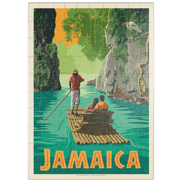 puzzleplate Jamaica: Rafting in Paradise, Vintage Poster 100 Puzzle