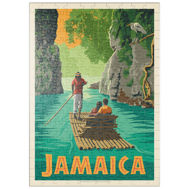 puzzleplate Jamaica: Rafting in Paradise, Vintage Poster 200 Puzzle