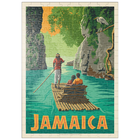 Darstellung des Puzzle Motivs Jamaica: Rafting im Paradies, Vintage Poster - Puzzleteile: 200
