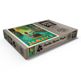 Darstellung des Puzzle Motivs Jamaica: Rafting im Paradies, Vintage Poster - Puzzleteile: 500